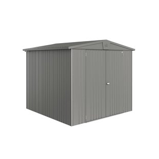 Biohort Metalen Tuinhuis Europa - Kwartsgrijs Metallic - 244x228cm - Dubbele Deur