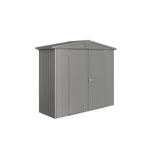 Biohort Metalen Tuinhuis Europa - Kwartsgrijs Metallic - 244x84cm - Dubbele Deur