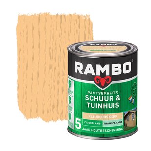 Rambo Pantserbeits Schuur & Tuinhuis Transparant Zijdeglans 0000 Kleurloos 0,75 Ltr