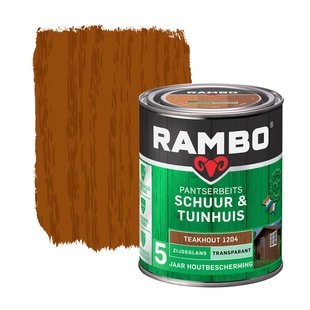 Rambo Pantserbeits Schuur & Tuinhuis Transparant Zijdeglans 1204 Teakhout 0,75 Ltr