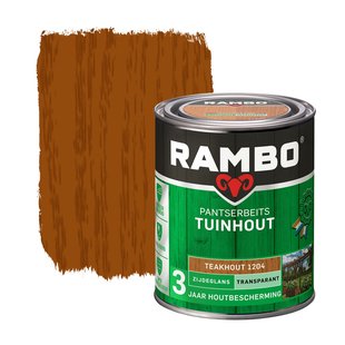 Rambo Pantserbeits Tuinhout Transparant Zijdeglans 1204 Teakhout 0,75 Ltr