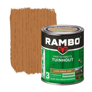 Rambo Pantserbeits Tuinhout Transparant Zijdeglans 1202 Lichteiken 0,75 Ltr