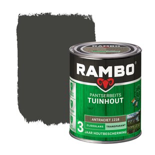 Rambo Pantserbeits Tuinhout Transparant Zijdeglans 1218 Antraciet 0,75 Ltr