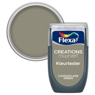 Flexa Creations Verftester - Mat - Camouflagegroen - 30 Ml