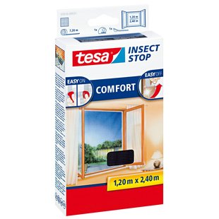 Tesa Raamhor Comfort - 120x240cm - Zwart - Met Klittenband