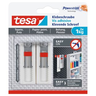 Tesa Klevende Schroef Powerstrips 77775 Voor Behang En Pleisterwerk 1 Kg 2 St