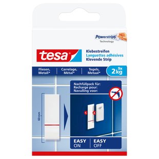 Tesa Powerstrips 77760 Tegel & Metaal Lijm Tab 2 Kg 9 St.