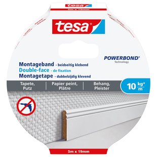 Tesa Montageband Powerbond - Binnen - Transparant - 5m X 19mm