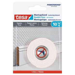 Tesa Montageband Powerbond - Transparant - 1,5m X 19mm
