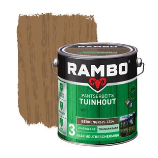 Rambo Pantserbeits Tuinhout Transparant Zijdeglans 1214 Berkengrijs 2,5l