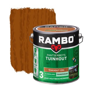 Rambo Pantserbeits Tuinhout Transparant Zijdeglans 1204 Teakhout 2,5l