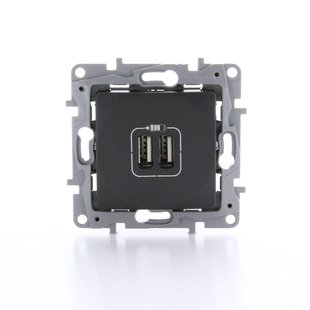 Legrand Usb-stopcontact Inbouw 2-voudig Niloe Antraciet