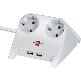 Brennenstuhl Stekkerdoos 2-voudig Met Usb (type A) Wit 1,8 Meter