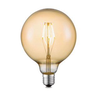 Home Sweet Home Ledfilamentlamp Globe Carbon A - Amber - D12,5cm - Dimbaar - Warm Wit - E27 - 4w