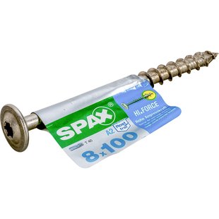 Spax Universele Schroef T-star Rvs Verzonken Kop Torx T40 - 8x100mm - 1 Stuk