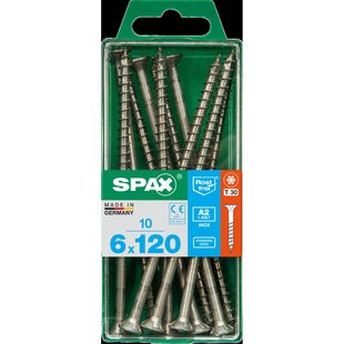 Spax Universele Schroef T-star Rvs Verzonken Kop Torx T30 - 6x120mm - 10 Stuks