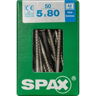 Spax Universele Schroef T-star Verzonken Kop Torx T20 - 5x80mm - 50 Stuks