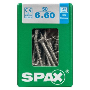 Spax Universele Schroef T-star Rvs Verzonken Kop Torx T30 - 6x60mm - 50 Stuks