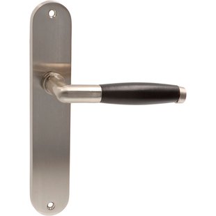 Avenue Deurkruk Op Schild Nostalgie - Metaallegering - Mat Nikkel Zwart - Blind - Schild 215x40 Mm