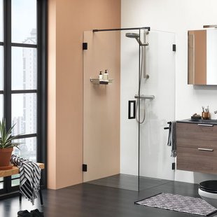 Sealskin I Am Zijwand Voor Combinatie Met Swingdeur 1000mm Mat Zwart |8mm Helder Veiligheidsglas + Antikalk