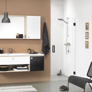 Sealskin I Am Draaideur Voor Plaatsing Tussen 2 Muren 900mm Mat Zwart | 8mm Helder Veiligheidsglas + Antikalk