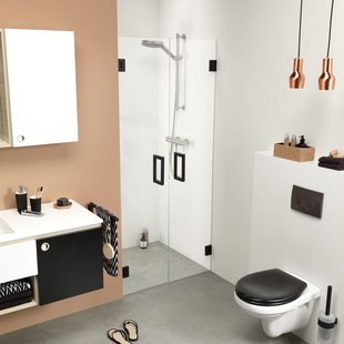 Sealskin I Am Pendeldeuren Voor Een Nis Van 900mm Mat Zwart | 8mm Helder Glas + Antikalk