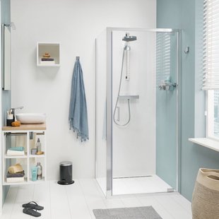 Sealskin Compact Draaideur Met Zijwand 800x800mm Zilver Hoogglans | 6mm Helder Veiligheidsglas