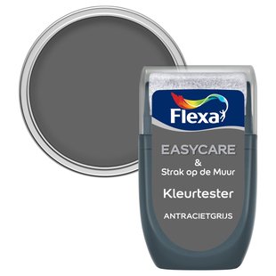 Flexa Easycare Strak Op De Muur Verftester - Mat - Antracietgrijs - 30ml