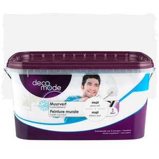 Decomode Superdekkend Muurverf - Mat - Puur Wit - 5l
