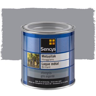 Sencys Metaallak Hoogglans Zilvergrijs 250ml