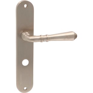 Avenue Deurkruk Op Schild Oud Hollands - Messing - Mat Nikkel - Wc-sluiting - Afstand 63 Mm