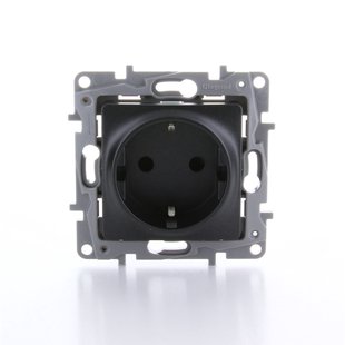 Legrand Inbouwstopcontact Niloé 2-polig Ongeaard Antraciet Ip20