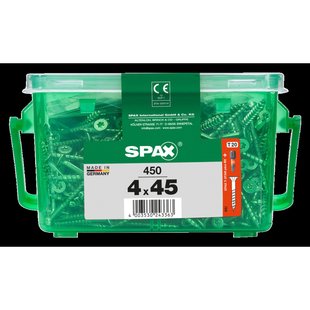 Spax Universele Schroef T-star Wirox Verzonken Kop Torx T20 - 4x45mm - 450 Stuks + Bit
