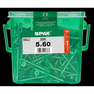Spax Universele Schroef T-star Wirox Verzonken Kop Torx T20 - 5x60mm - 250 Stuks + Bit