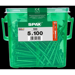 Spax Universele Schroef T-star Wirox Verzonken Kop Torx T20 - 5x100mm - 100 Stuks + Bit
