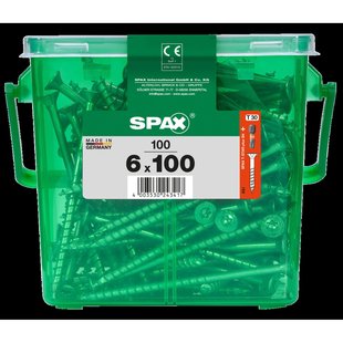 Spax Universele Schroef T-star Wirox Verzonken Kop Torx T30 - 6x100mm - 100 Stuks + Bit