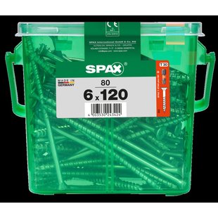 Spax Universele Schroef T-star Wirox Verzonken Kop Torx T30 - 6x120mm - 80 Stuks + Bit