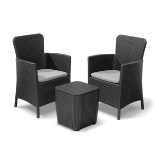 Allibert Balkonset Miami Balcony - Kunststof - Grafiet - 5-delig