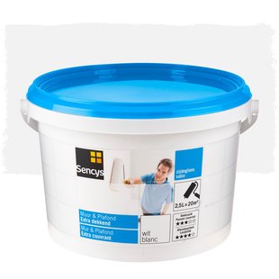 Sencys Muur & Plafond Muurverf - Zijdeglans - Wit - 2,5l