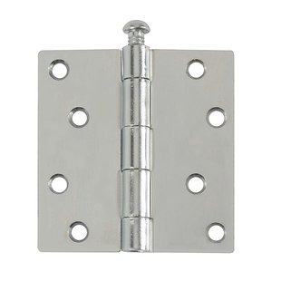 Deurscharnier - Verzinkt Staal - 89x89 Mm - Met Rechte Hoeken