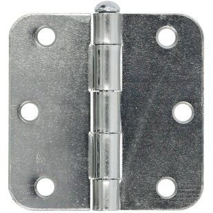 Deurscharnier - Verzinkt Staal - 76x76 Mm - Met Afgeronde Hoeken