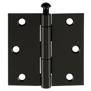 Deurscharnier - Zwart Staal - 76x76 Mm - Met Rechte Hoeken