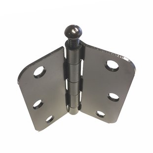 Deurscharnier - Zwart Staal - 76x76 Mm - Met Afgeronde Hoeken