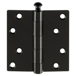 Deurscharnier - Zwart Staal - 89x89 Mm - Met Rechte Hoeken