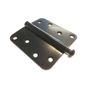 Deurscharnier - Zwart Staal - 89x89 Mm - Met Afgeronde Hoeken