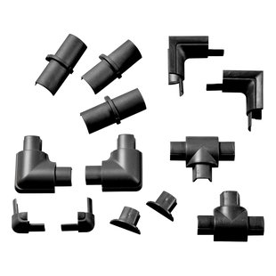 D-line Accessoirepakket Voor Kabelgoten D-line 16x8mm Kliksysteem Zwart