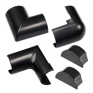 D-line Adapter Kit Voor Kabelgoot Halve Cirkel 50x25mm Zwart 5st.