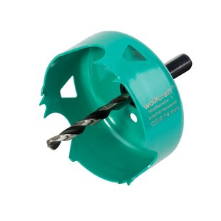 Wolfcraft Carbonstalen Gatenzaag Voor Gipskartonplaten, Zeskantschacht 1/4, S30mm, Ø74mm