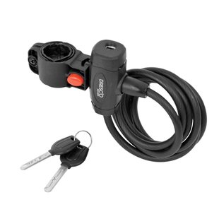 Dresco Spiraalkabelslot 150cm, Ø8mm, Zwart