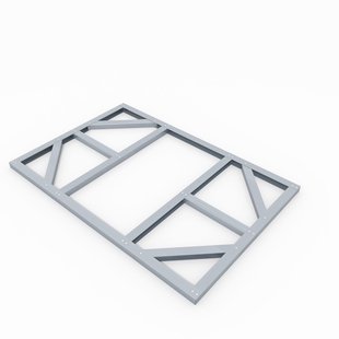 Globel Fundering Vloerframe Tuinhuis - Omvang 6x4 - Zilver- 113x171x5cm